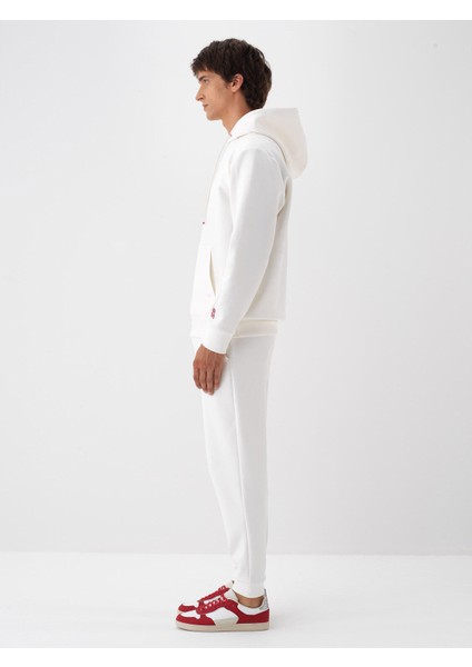 Erkek Ekru Pamuk Dokulu Regular Fit Sweatshirt modelleri