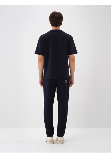 Erkek Lacivert Pamuk Dokulu Oversize Tişört fırsatları