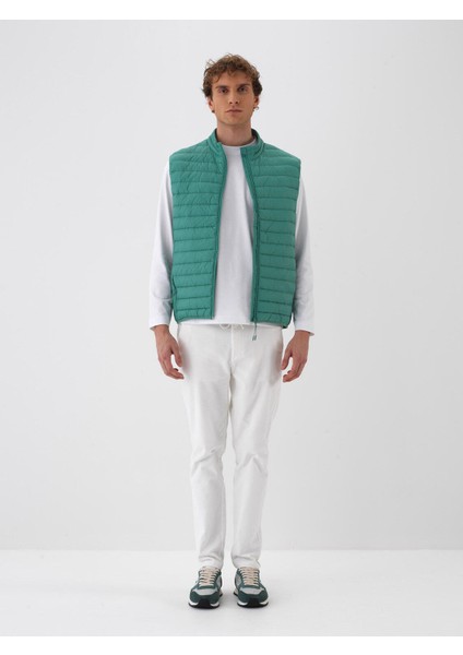 Erkek Yeşil Formunu Koruyan Regular Fit Yelek