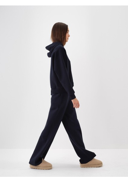 Kadın Lacivert Pamuk Dokulu Oversize Sweatshirt fiyatları