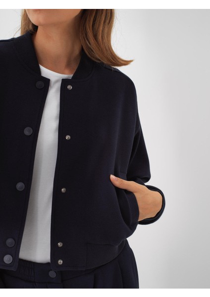 Kadın Lacivert Pamuk Dokulu Oversize Sweatmont fiyatları