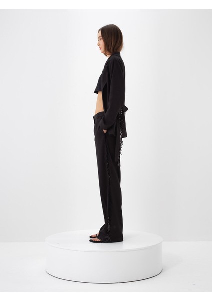 Kadın Siyah Esnek Dokulu Oversize Ceket fiyatları