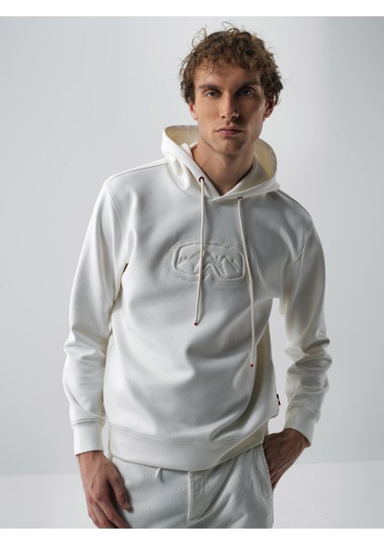 Erkek Ekru Pamuk Dokulu Regular Fit Sweatshirt fiyatları