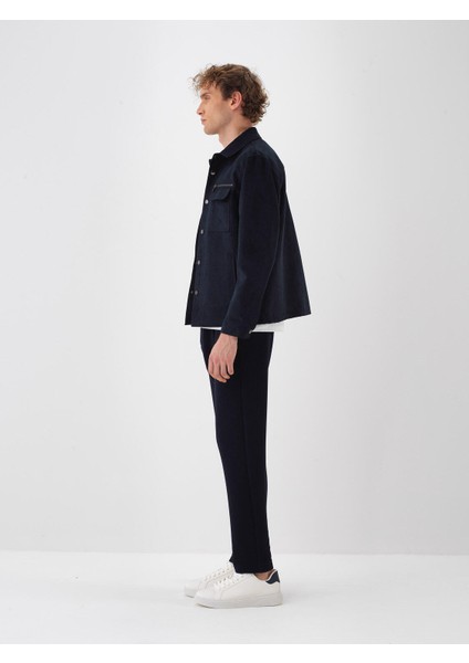 Erkek Lacivert Soft Touch Süet Görünüm Regular Fit Ceket modelleri