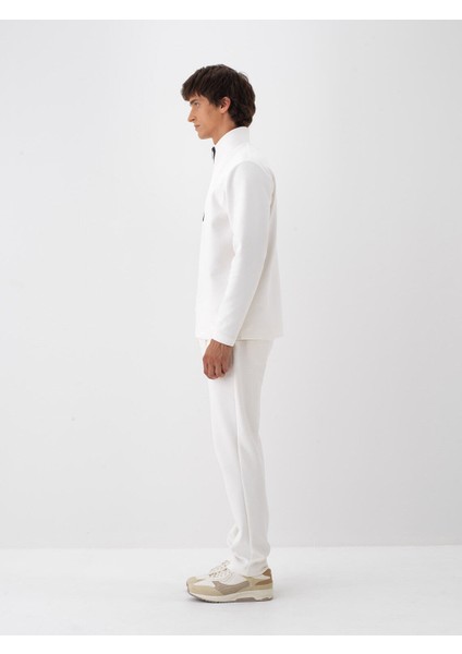 Erkek Ekru Pamuk Dokulu Regular Fit Sweatshirt modelleri