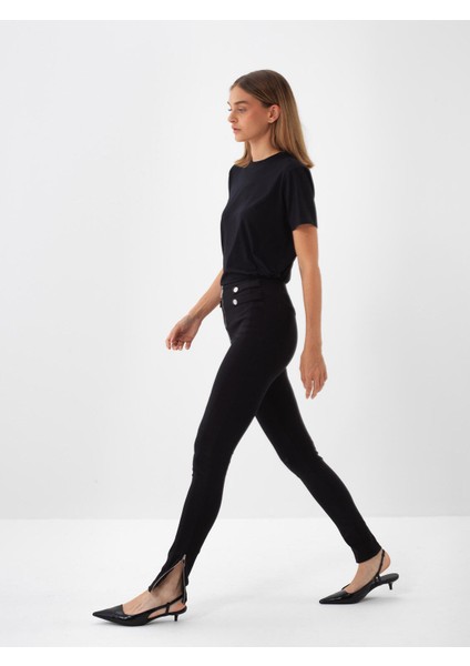 Kadın Siyah Modal Dokulu Regular Fit Tişört fiyatları