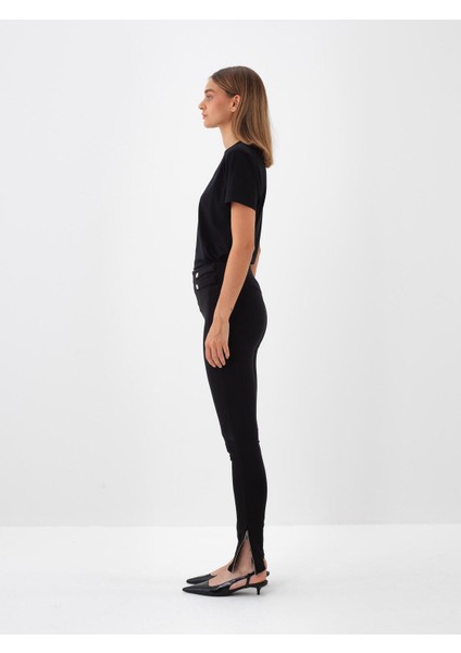 Kadın Siyah Modal Dokulu Regular Fit Tişört modelleri