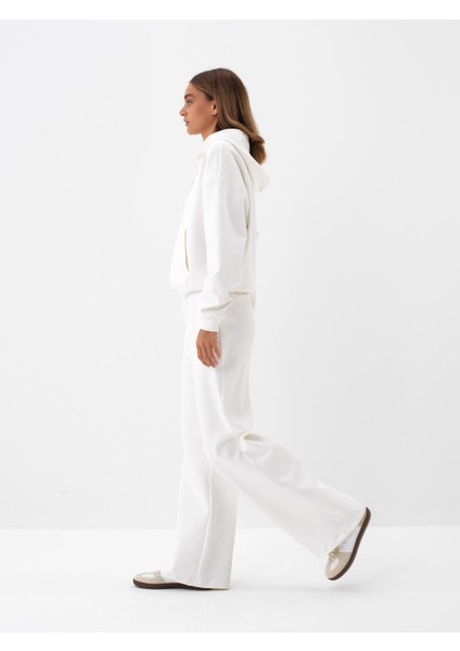 Kadın Ekru Pamuk Dokulu Oversize Sweat Pantolon fiyatları