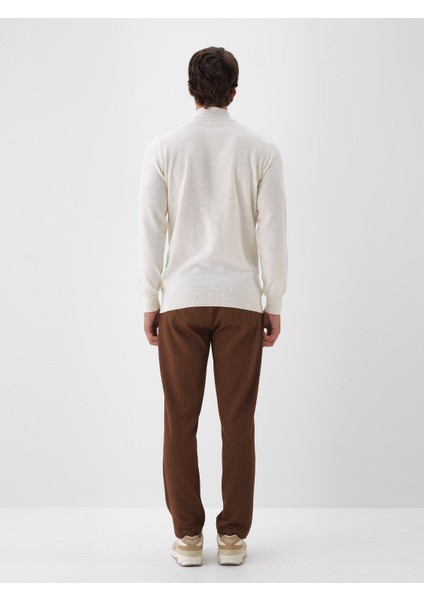 Erkek Lacivert Doğal Yün Dokulu Regular Fit Kazak indirimleri