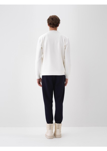 Erkek Lacivert Pamuk Dokulu Regular Fit Sweatshirt indirimleri