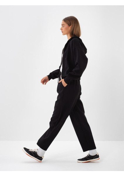 Kadın Siyah Pamuk Dokulu Oversize Sweatmont fiyatları