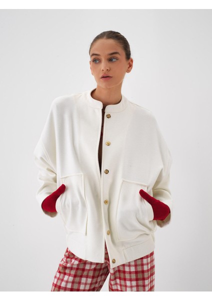 Kadın Ekru Esnek Dokulu Oversize Ceket fiyatları