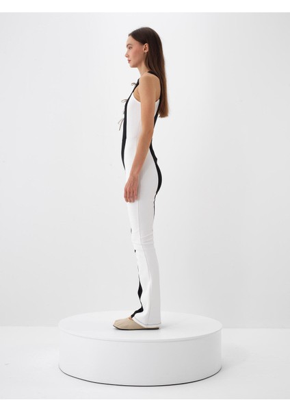 Kadın Siyah Pamuk Dokulu Slim Fit Tulum fiyatları