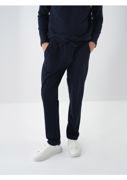 Erkek Lacivert Pamuk Dokulu Regular Fit Sweat Pantolon modelleri