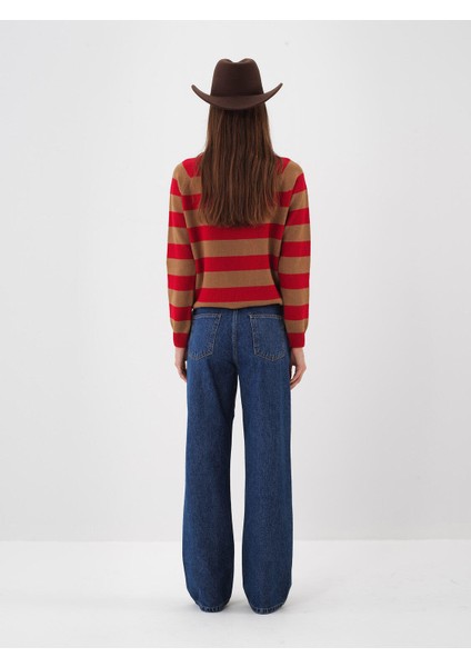 Kadın Mavi Pamuk Dokulu Regular Fit Pantolon fırsatları