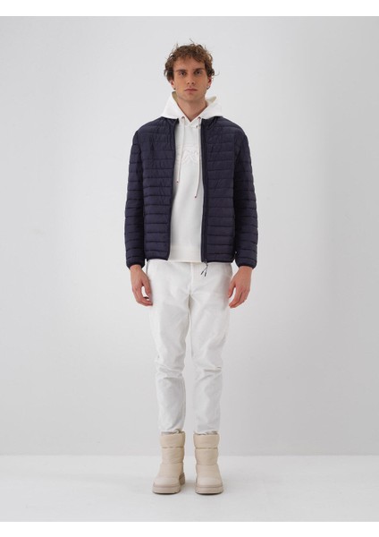 Erkek Lacivert Formunu Koruyan Regular Fit Mont