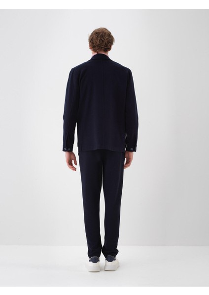 Erkek Lacivert Esnek Dokulu Regular Fit Ceket fırsatları