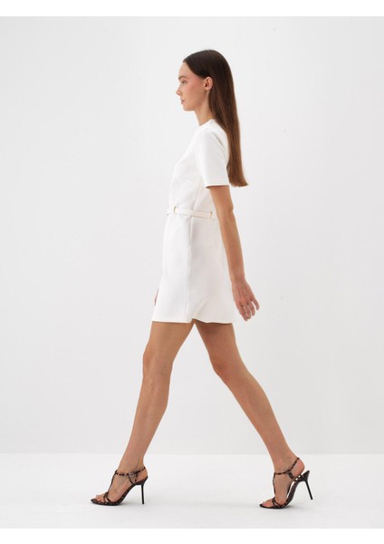 Kadın Ekru Pamuk Dokulu Regular Fit Elbise fiyatları