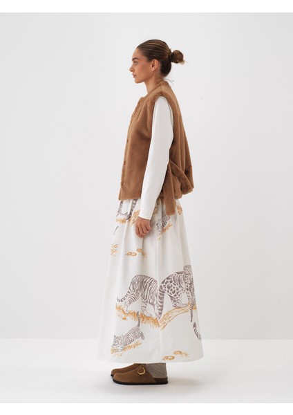 Kadın Camel Formunu Koruyan Regular Fit Yelek modelleri