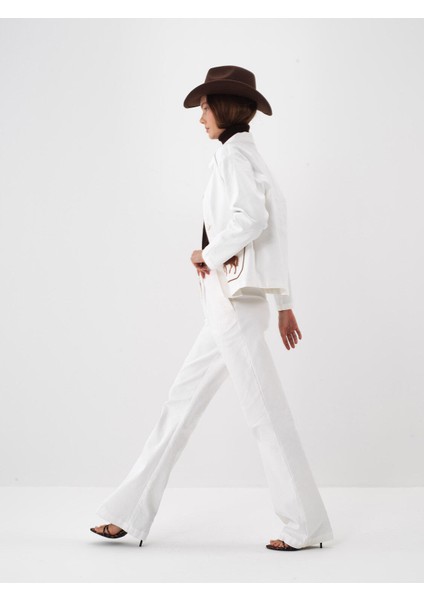 Kadın Ekru Pamuk Dokulu Oversize Ceket fiyatları