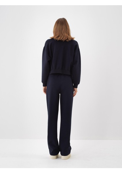 Kadın Lacivert Pamuk Dokulu Oversize Sweat Pantolon fırsatları