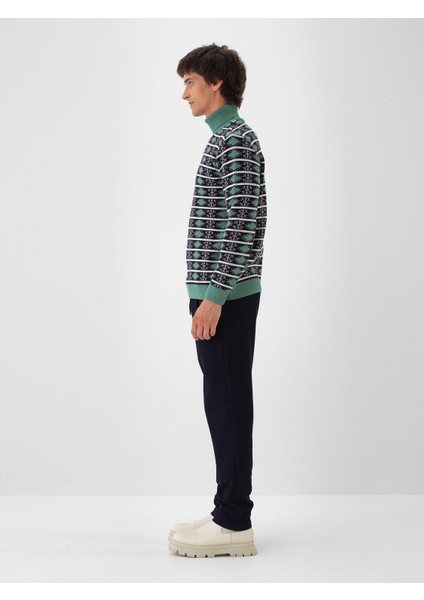 Erkek Lacivert Esnek Dokulu Regular Fit Jogger Pantolon modelleri