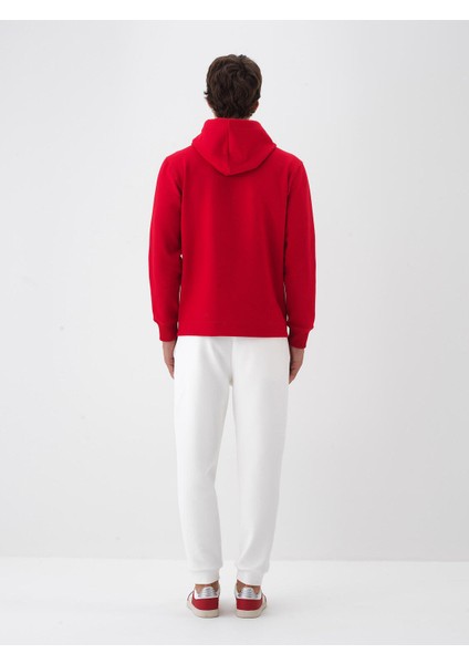 Erkek Kırmızı Pamuk Dokulu Regular Fit Sweatshirt fırsatları