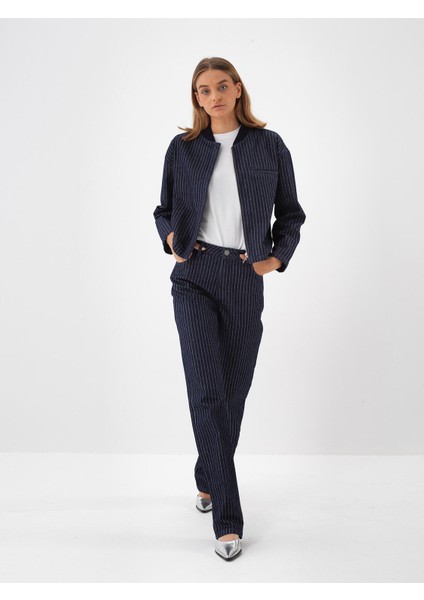 Kadın Lacivert Pamuk Dokulu Oversize Pantolon fiyatları