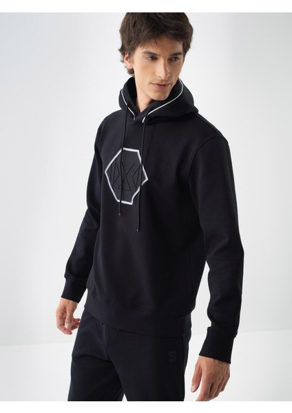 Erkek Siyah Pamuk Dokulu Regular Fit Sweatshirt fiyatları