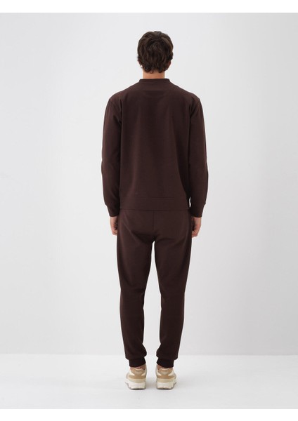 Erkek Kahverengi Pamuk Dokulu Regular Fit Sweatshirt fırsatları