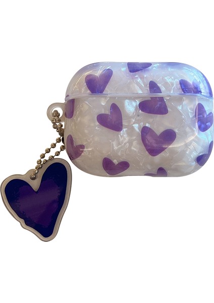 Apple Airpods 3 için Şık Kalp Desenli Tpu Lı Koruyucu Kolye Kulaklık Kılıfı (Yurt Dışından)