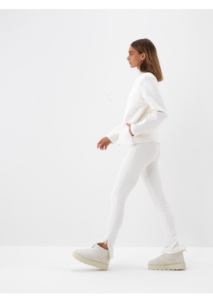 Kadın Ekru Pamuk Dokulu Regular Fit Sweatmont fiyatları