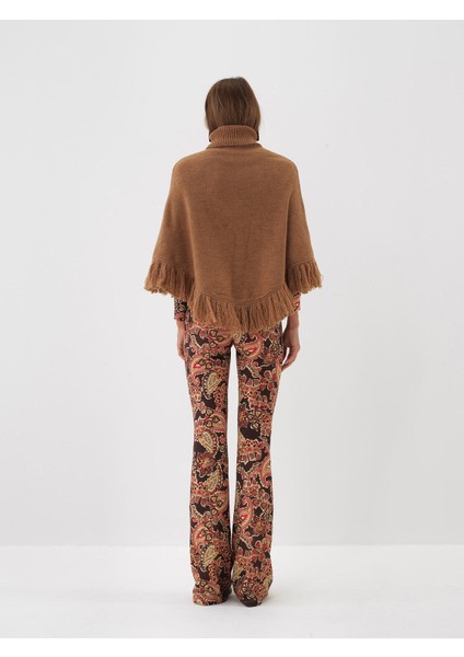 Kadın Camel Yumuşak Dokulu Regular Fit Panço fırsatları