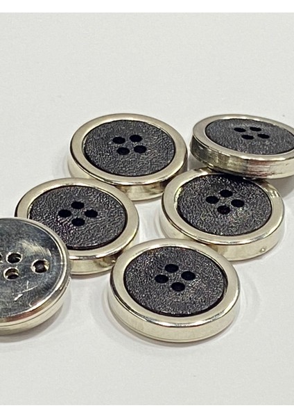 Trençkot Ceket Düğmesi Takımı 6 Lı Set / Siyah Gümüş / M004 fiyatları