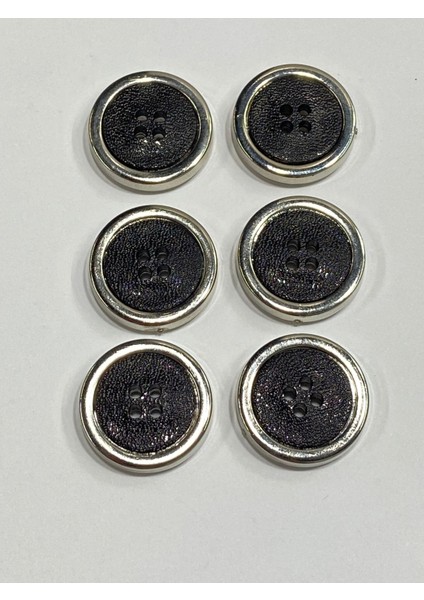 Trençkot Ceket Düğmesi Takımı 6 Lı Set / Siyah Gümüş / M004 modelleri