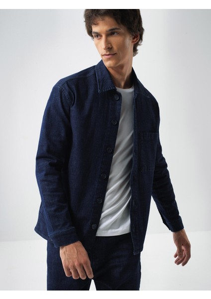 Erkek Lacivert Pamuk Dokulu Regular Fit Ceket fiyatları