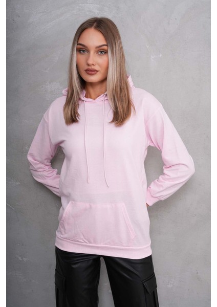 Kadın Kanguru Cepli Kapüşonlu Iki Iplik Sweatshirt 245099 - fiyatları