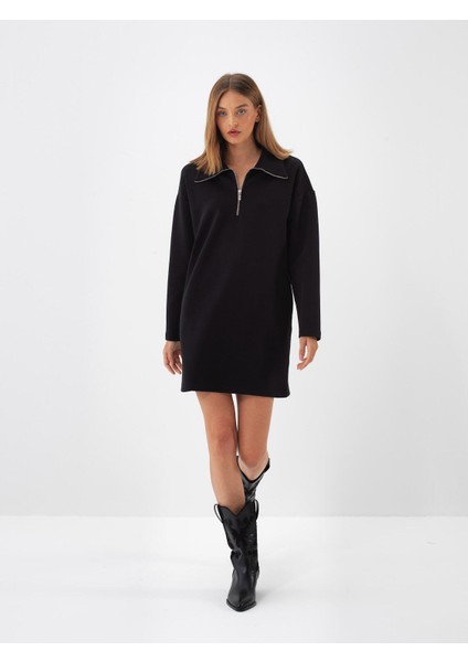 Kadın Siyah Pamuk Dokulu Oversize Elbise fiyatları