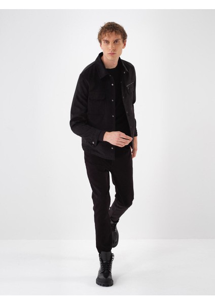 Erkek Siyah Soft Touch Süet Görünüm Regular Fit Ceket fiyatları