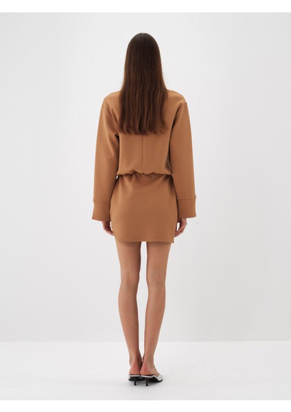 Kadın Camel Pamuk Dokulu Oversize Elbise fırsatları
