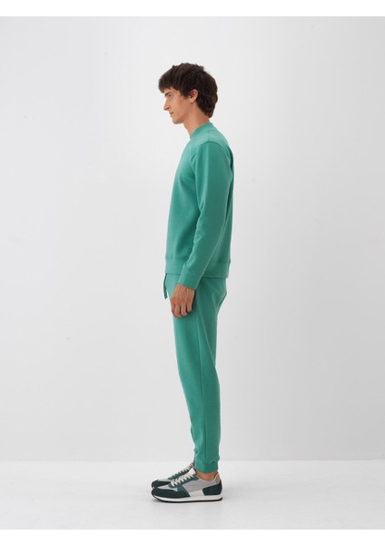 Erkek Yeşil Pamuk Dokulu Regular Fit Sweatshirt modelleri