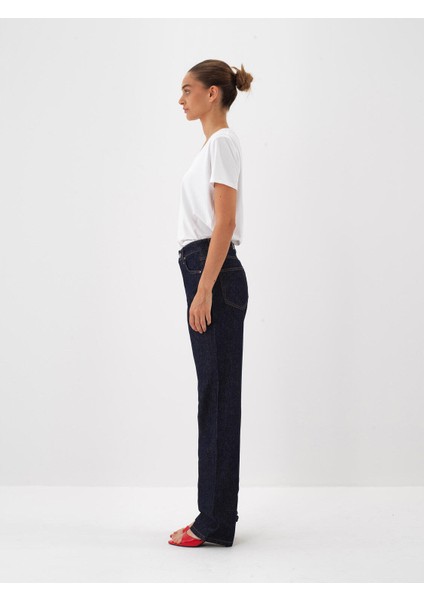 Kadın Lacivert Pamuk Dokulu Oversize Pantolon modelleri