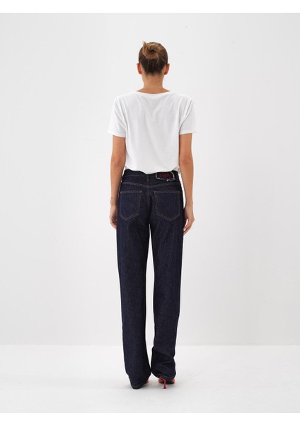 Kadın Lacivert Pamuk Dokulu Oversize Pantolon fırsatları