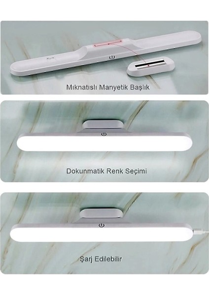 Şarjlı LED Işık USB Şarjlı Kablosuz Mıknatıslı LED Lamba CT-5249