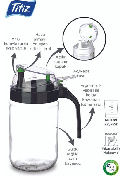 Damlatmaz Kapaklı Yağdanlık, 660ml, Taş Gri, Parça Sayısı: 1 modelleri