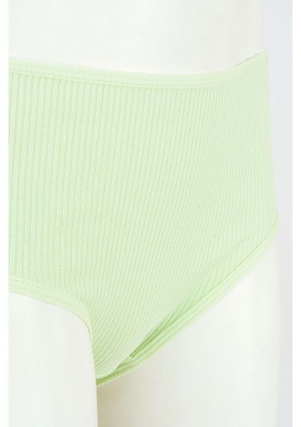 Pudra Yeşil Mavi 3lü Kaşkorse Yüksel Bel Külot fiyatları