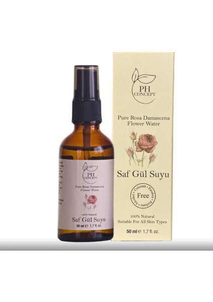 Gül Suyu 50 ml Cam Şişe Sprey Kapak 2'li Set