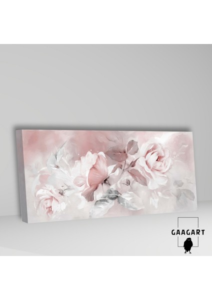 Panoramik Kanvas Duvar Tablosu Pastel Pembe Soyut Güller fiyatları