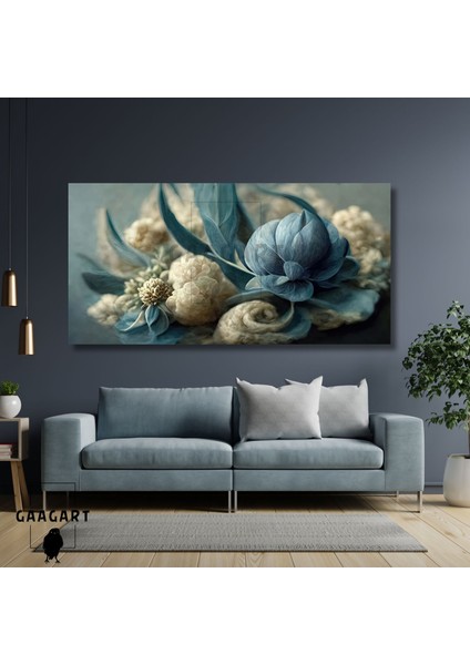 Panoramik Kanvas Duvar Tablosu Soyut Pastel Açık Mavi Görsel