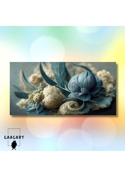 Panoramik Kanvas Duvar Tablosu Soyut Pastel Açık Mavi Görsel modelleri